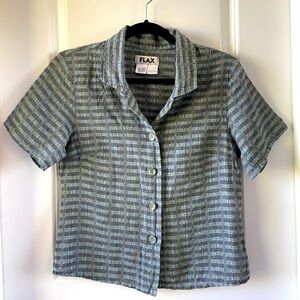 FLAX brand button up shirt, size Petite